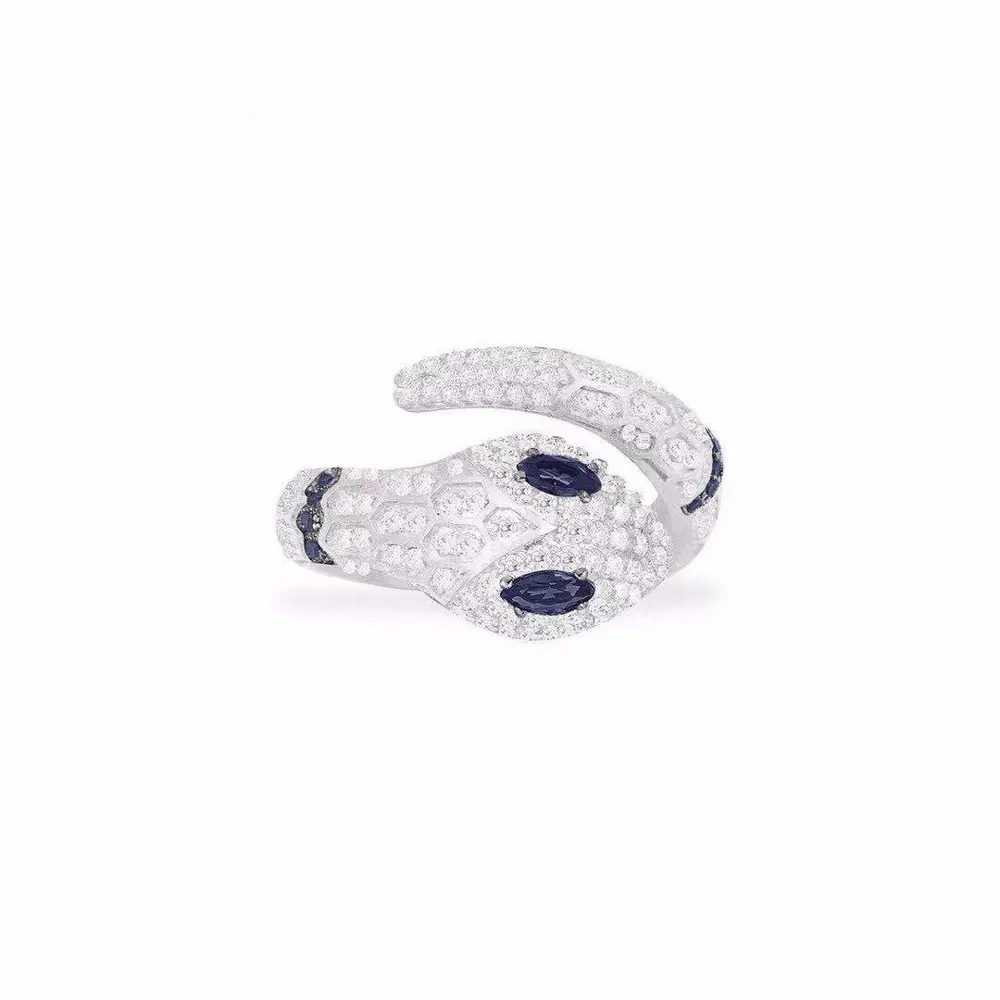 APM Monaco exotic single-loop blue-eyed snake ring
