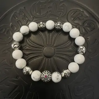 Chrome Hearts classic retro multi-element white turquoise bracelet