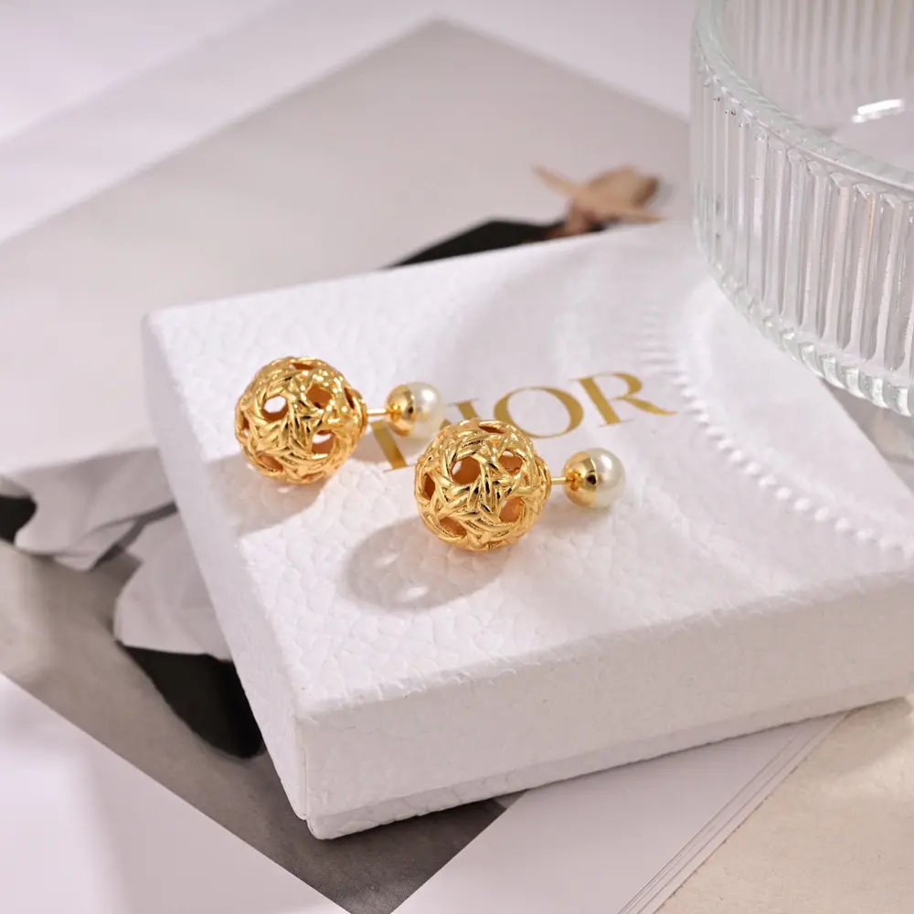 Dior new style Dior new letter earrings loved by top brands. The metal texture