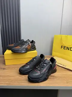 Fendi fashion casual men’s shoes Using original cowhide + breathable mesh lining +
