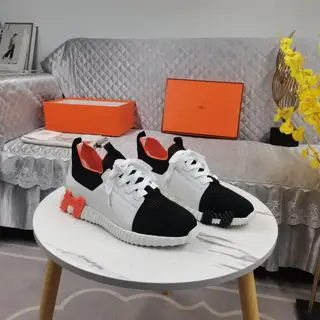 Hermès Couple’s Flyknit Mesh Contrast Color Sneakers