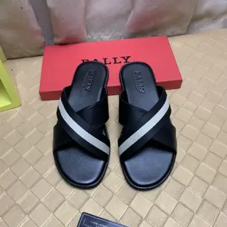 BALLY slippers are imported top-grain leather