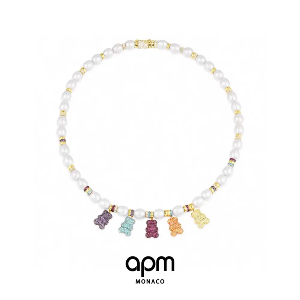 Apm monaco personalized Yummy Bear colorful bear pearl necklace