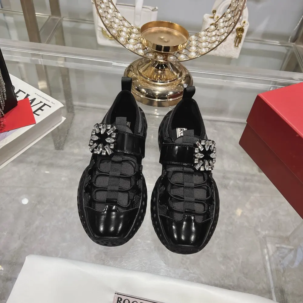 Roger Vivier new viv run series square diamond buckle sneakers