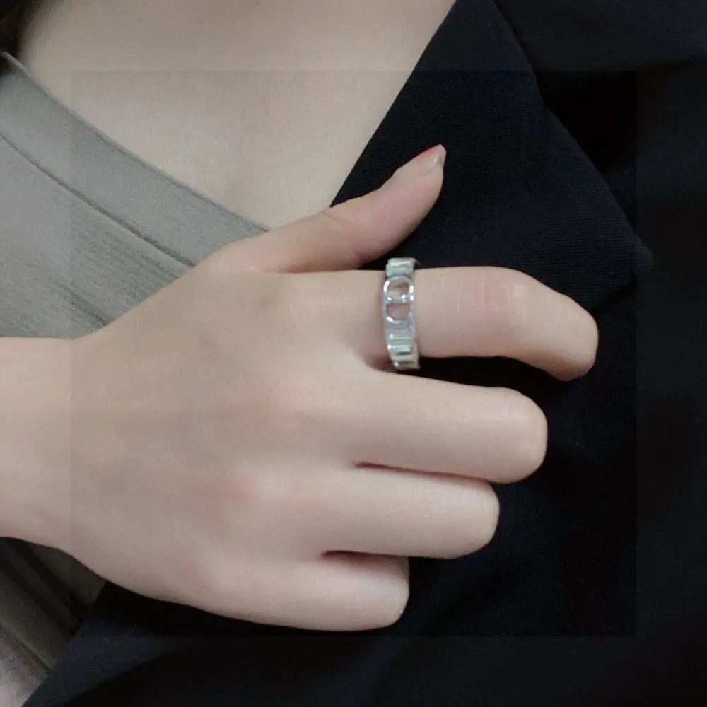 Dior full diamond series CD letter ring