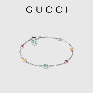 GUCCI Interlocking Double G Colorful Enamel Bracelet
