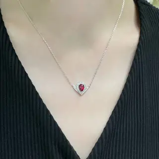 Chaumet red diamond drop necklace