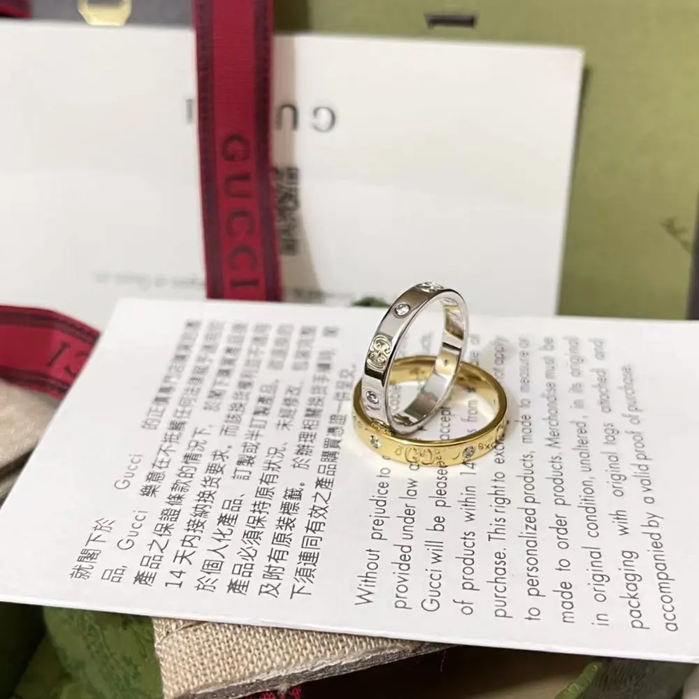 Gucci Double G single diamond ring