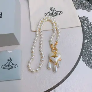 Vivienne Westwood Pearl Saturn Necklace