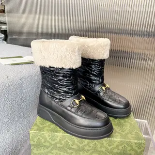 Gucci Merino sheepskin and fur snow boots