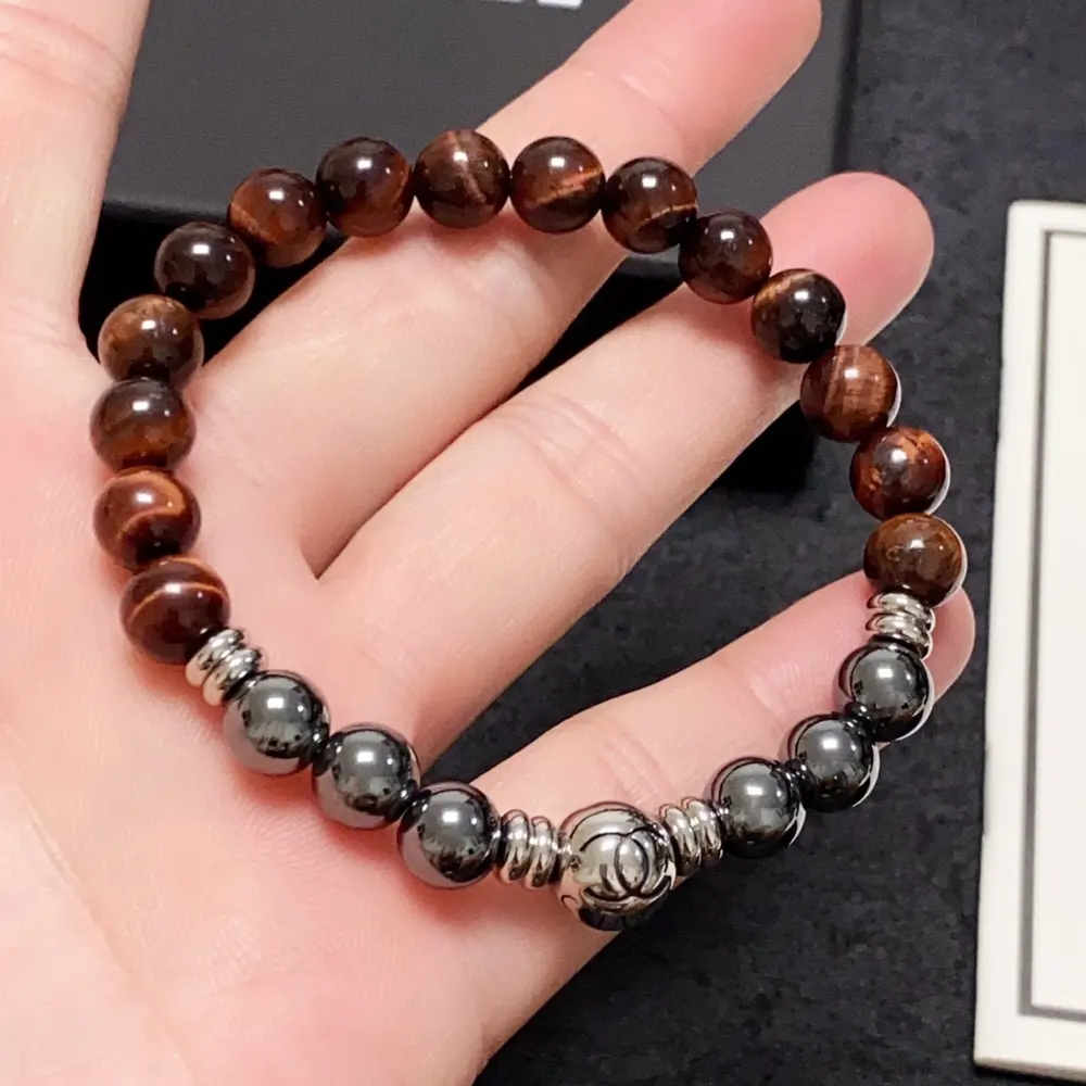 Chanel Double C high-grade natural imported bull’s eye stone bead bracelet