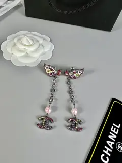 Chanel Butterfly Wings Double C Earrings