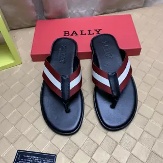 BALLY slippers are imported top-grain leather