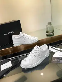 Chanel full leather panda color white shoes casual sports shoes skateboard shoes