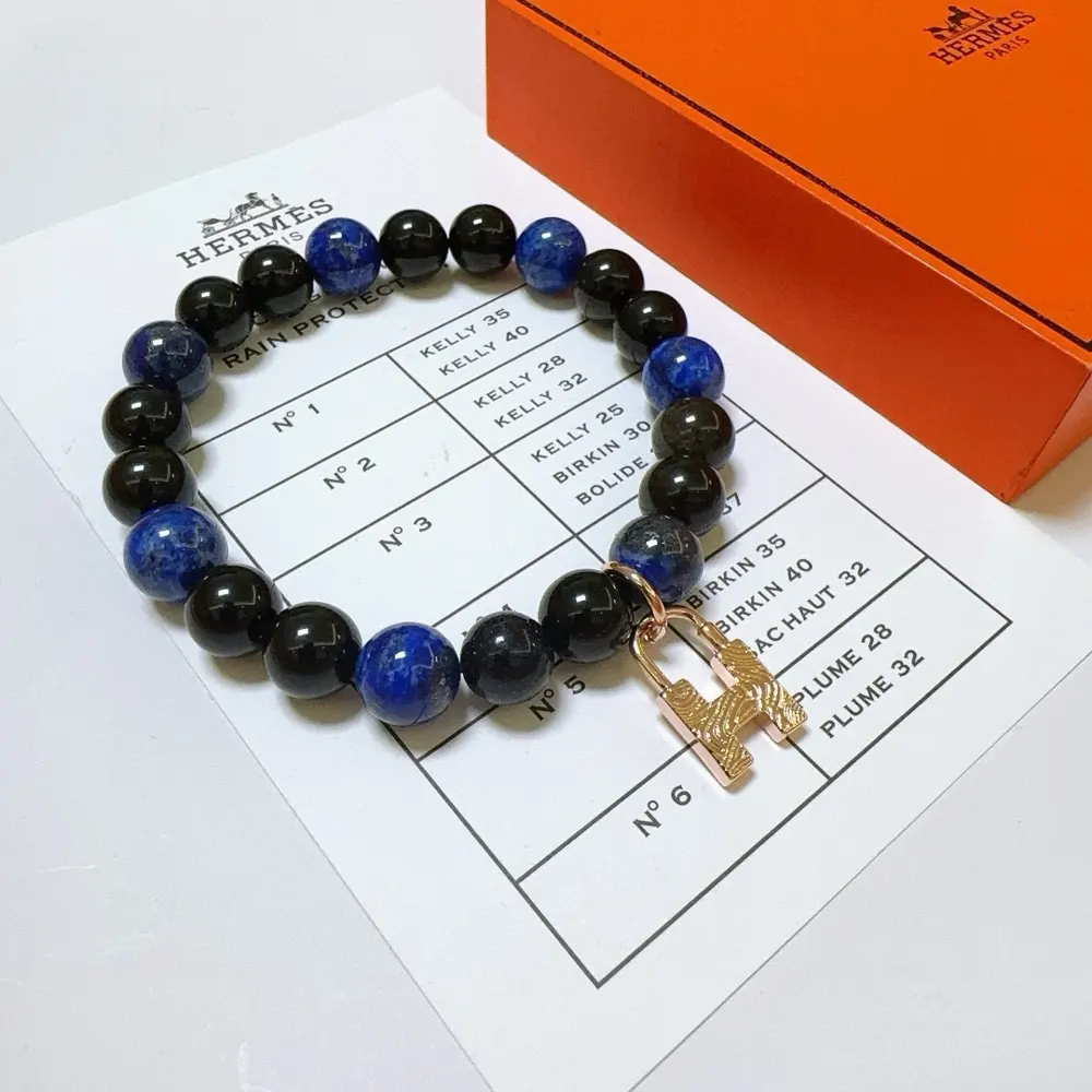 New product launch Hermas bracelet Luxury Hermes bracelet Blue tiger eye stone bracelet for