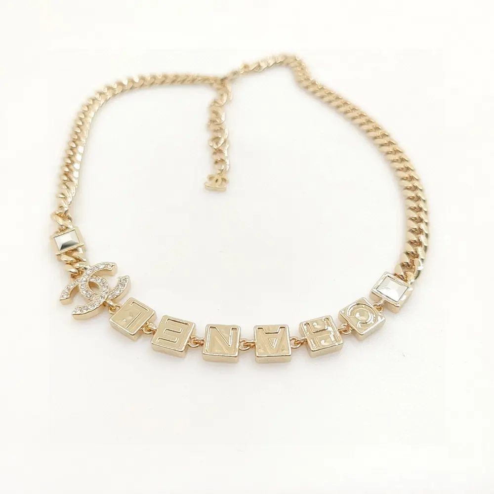Chanel letter chain diamond necklace