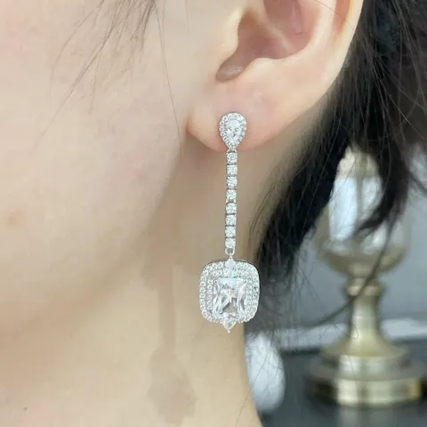 Tiffany white diamond earrings
