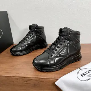 Prada Men’s Lace-up Leather Sneakers