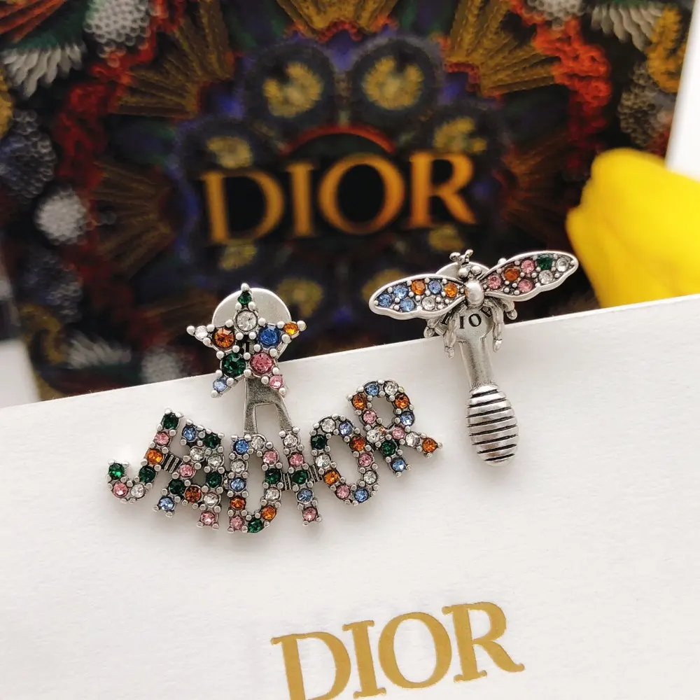 Dior Bee Earrings Star Diamond Colored Diamonds