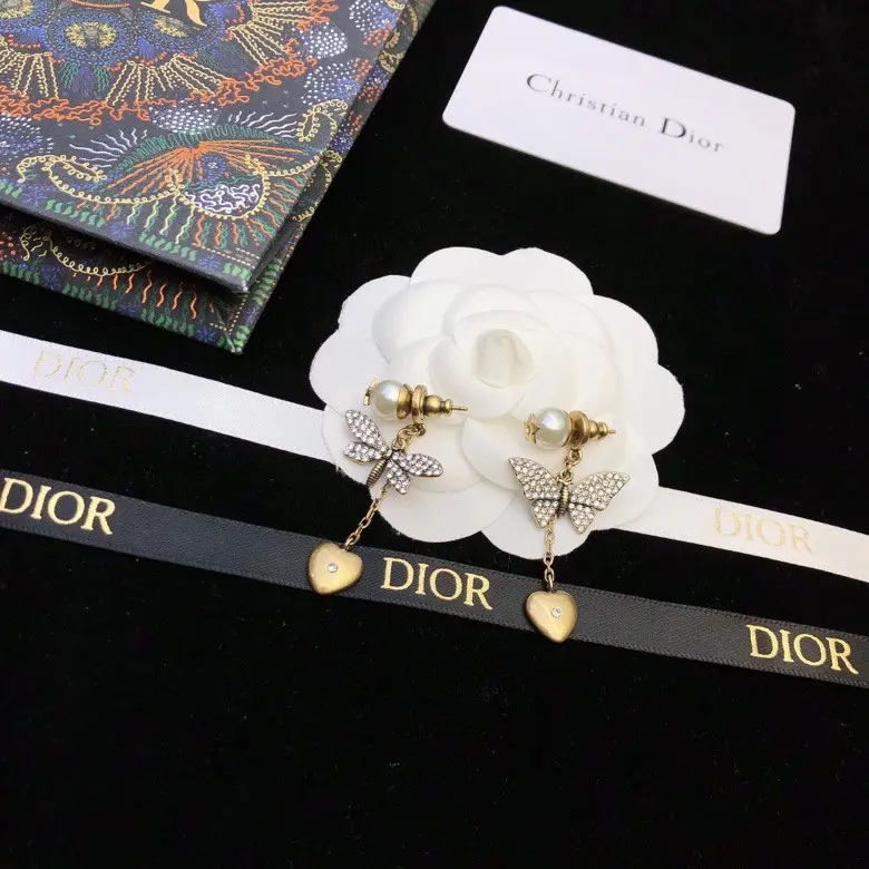Dior new gold retro butterfly JADIOR earrings