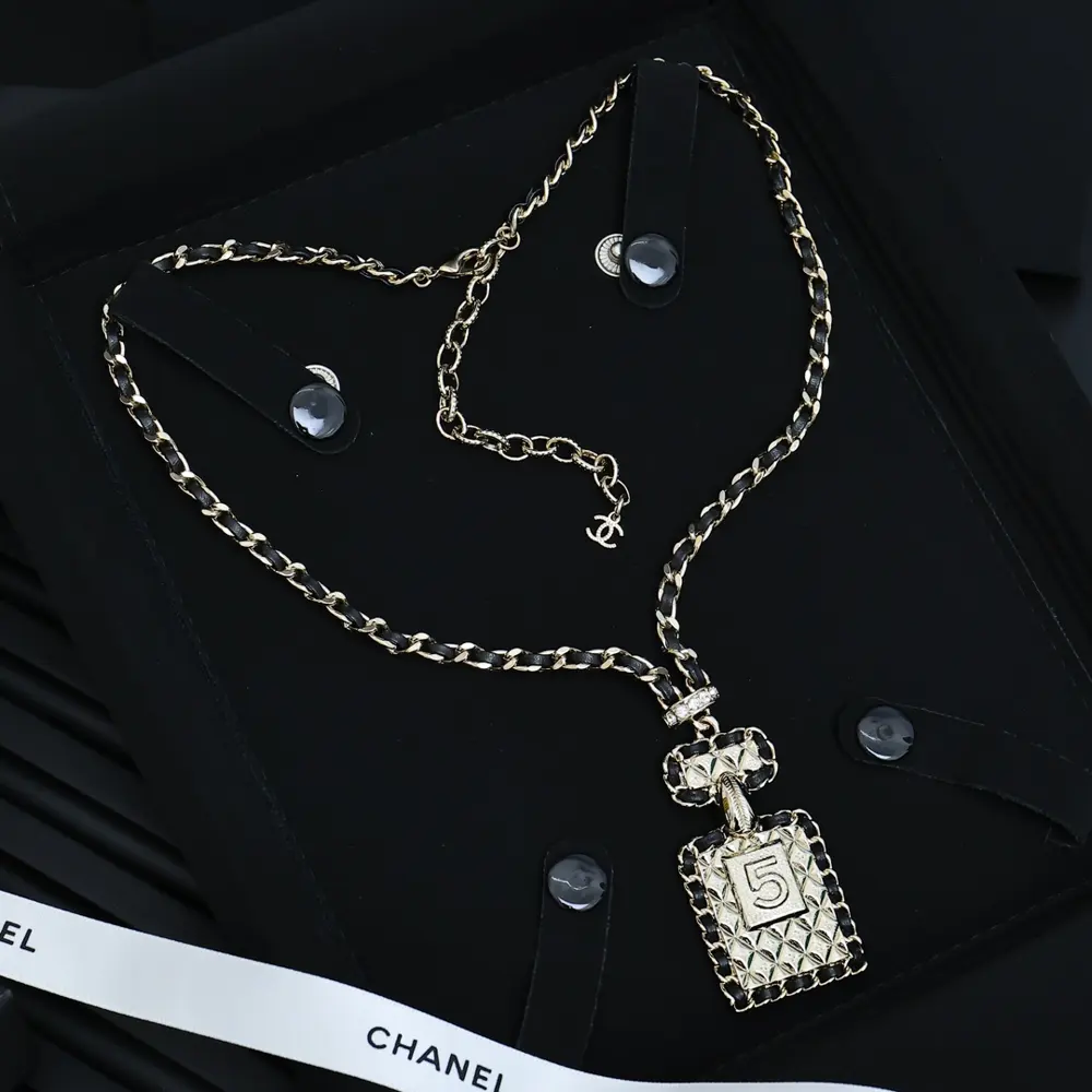 Chanel lambskin perfume bottle necklace