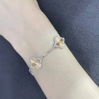 Van Cleef & Arpels Christmas embellished clover bracelet