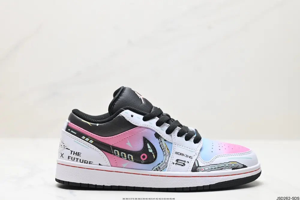 Nike Air Jordan 1 Low Cyberpunk Video Game Pixel Sneakers 553558