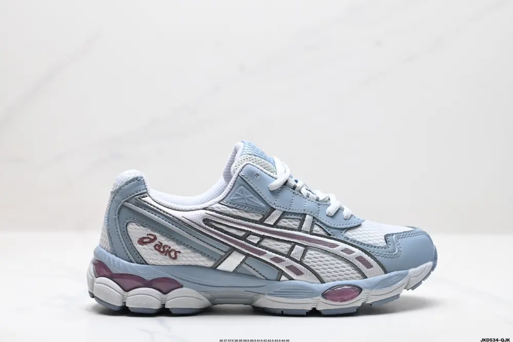 ASICS GEL-NYC 2055 breathable mesh upper with some synthetic leather material. Adopts new 1203A542-020