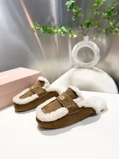 Miu Miu Miu 2024 flat-soled furry toe shoes