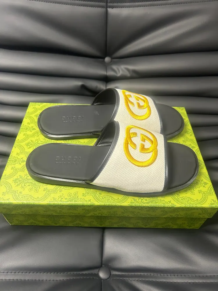 Gucci Double G Presbyopic Flip Flops Cross Sandals Thick Sole Slippers Beach Shoes