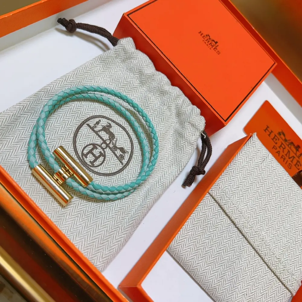 New Hermes bracelet braided bracelet thickened platinum version. High-end precision version