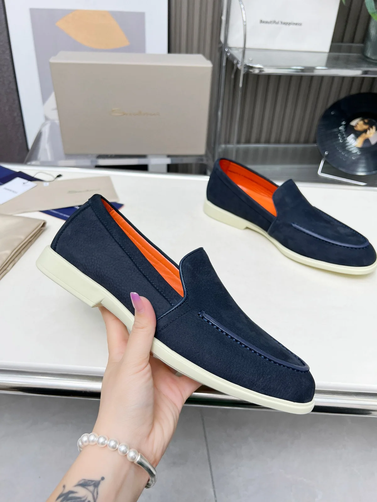 Santoni Four Seasons Classic Loafers Casual Business Style Single Shoes