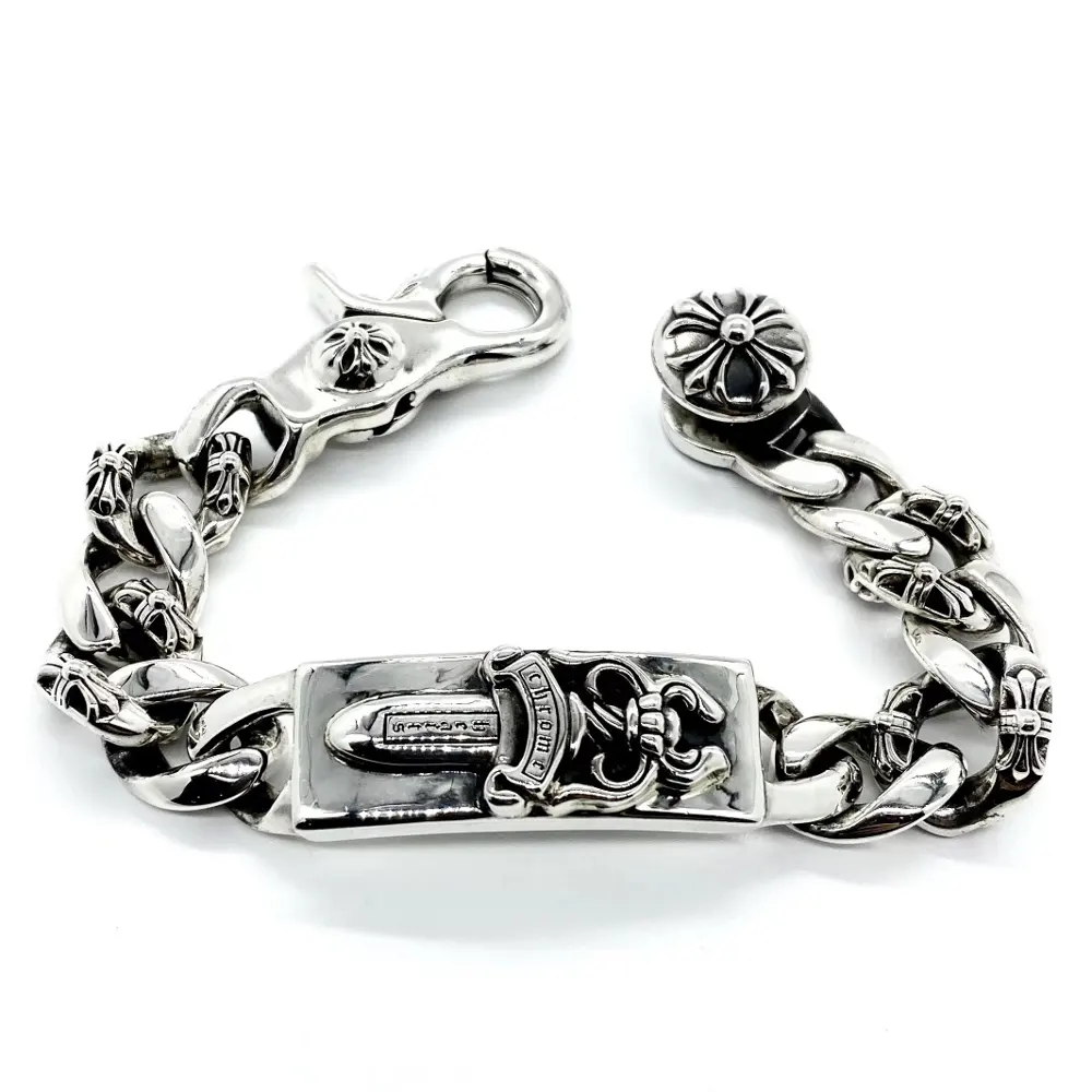 Chrome Hearts Half Flower Sword Prawn Clasp Bracelet