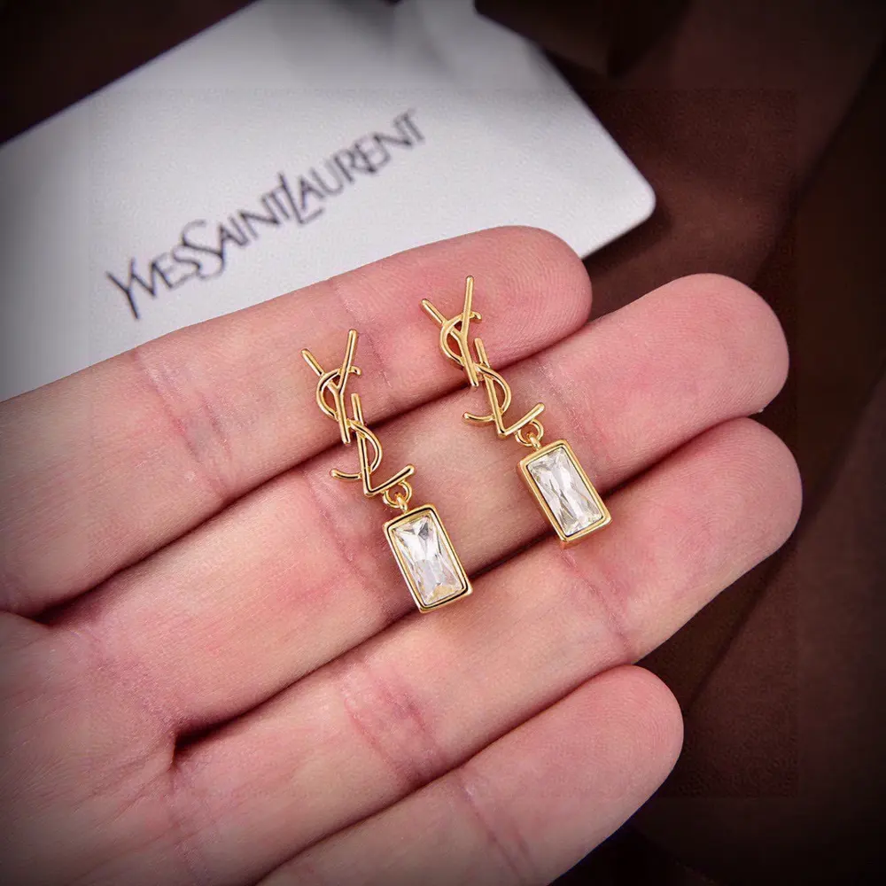 Yves Saint Laurent letter earrings