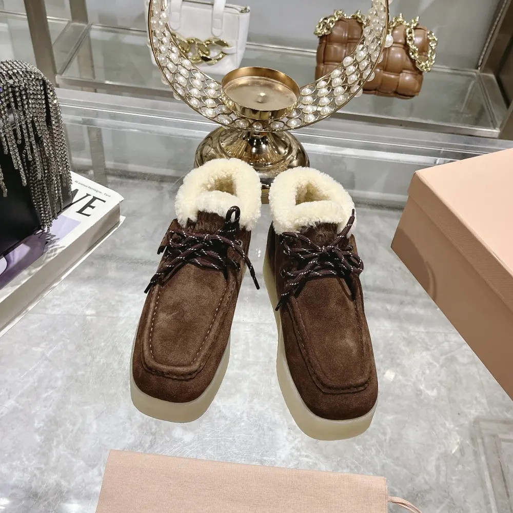 MiuMi* MiuMiu autumn and winter new thick-soled short boots. This year’s new designer