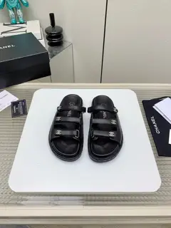 Chanel Velcro Beach Slippers