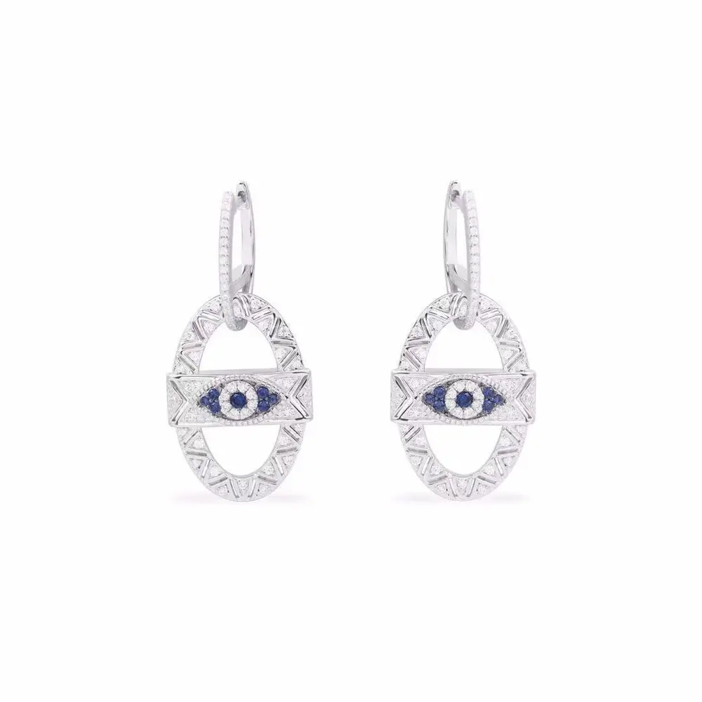 Apm monaco new anti-evil eye silver buckle earrings for women