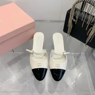 Miu Miu Miu 2 0 2 4 new spring and summer pointed kitten heel single shoes closed toe