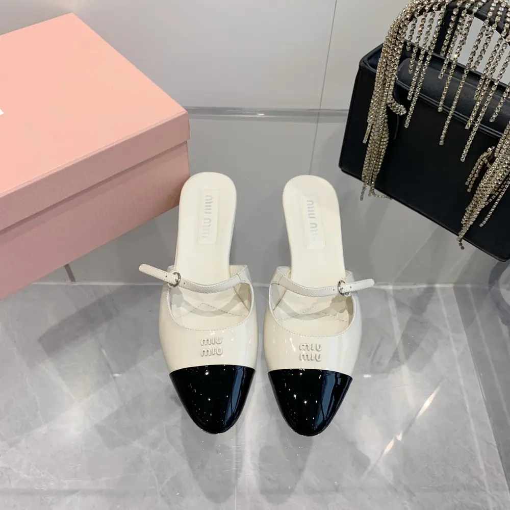 Miu Miu Miu 2 0 2 4 new spring and summer pointed kitten heel single shoes closed toe