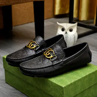 Gucci men’s fashion casual slip-on shoes Official original 1:1 mold The first layer