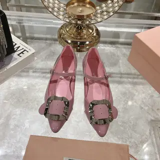 Miu Miu Miu 24 new pointed toe low heeled slingback Mary Jane shoes