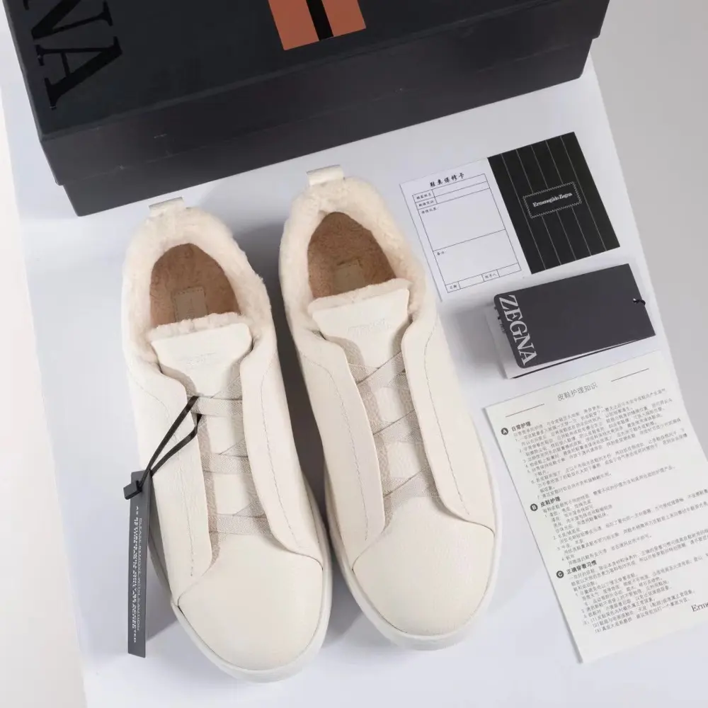 ZEGNA Casual Sports Suede Wool Lined Sneakers