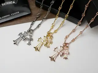 Chrome Hearts Double Cross Necklace Heavy-duty high-end customization Fashionable and