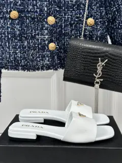 Prada triangle logo slippers series