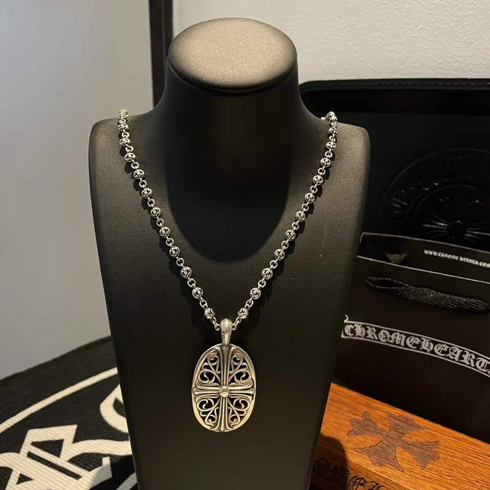 Chrome Hearts cross flower ball necklace