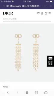New DIOR tassel earrings The same brass material as the counter