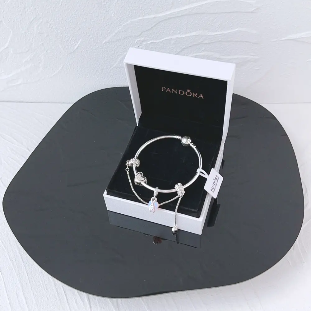 Pandora pink heart bracelet set