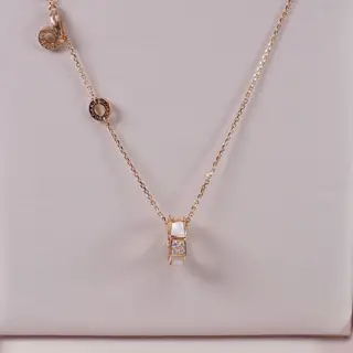 Bvlgari Serpenti Viper series white mother-of-pearl snake bone necklace