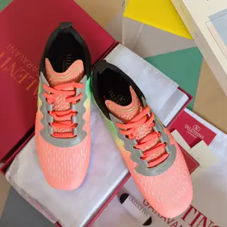 Valentino Chromathon series couples eyelet reflective ballet casual sports shoes Dexun shoes