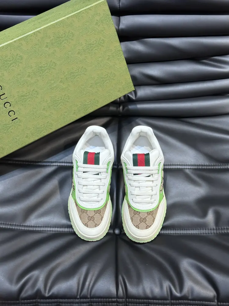 Gucci Re-Web series Men’s webbing leather sneakers